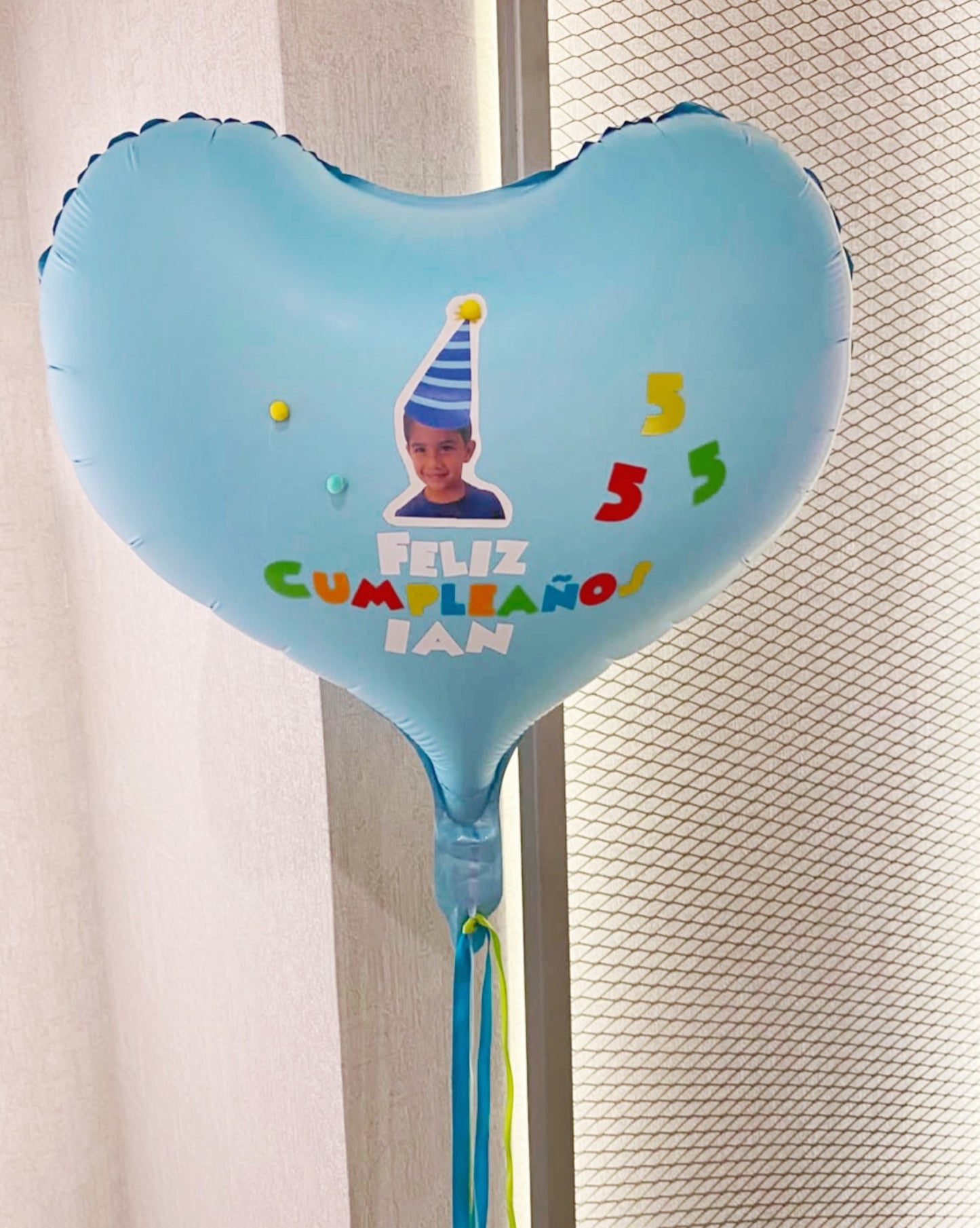 GLOBO PERSONALIZADO con foto y texto metalizado 22”