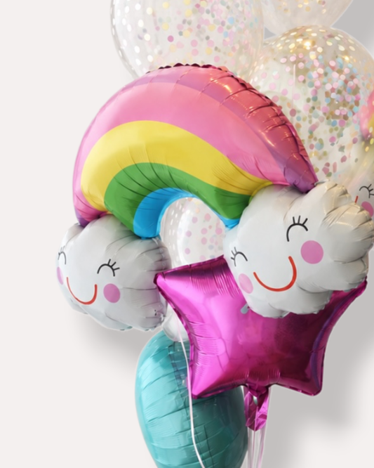 BOUQUET DE GLOBOS Nube y Arcoíris