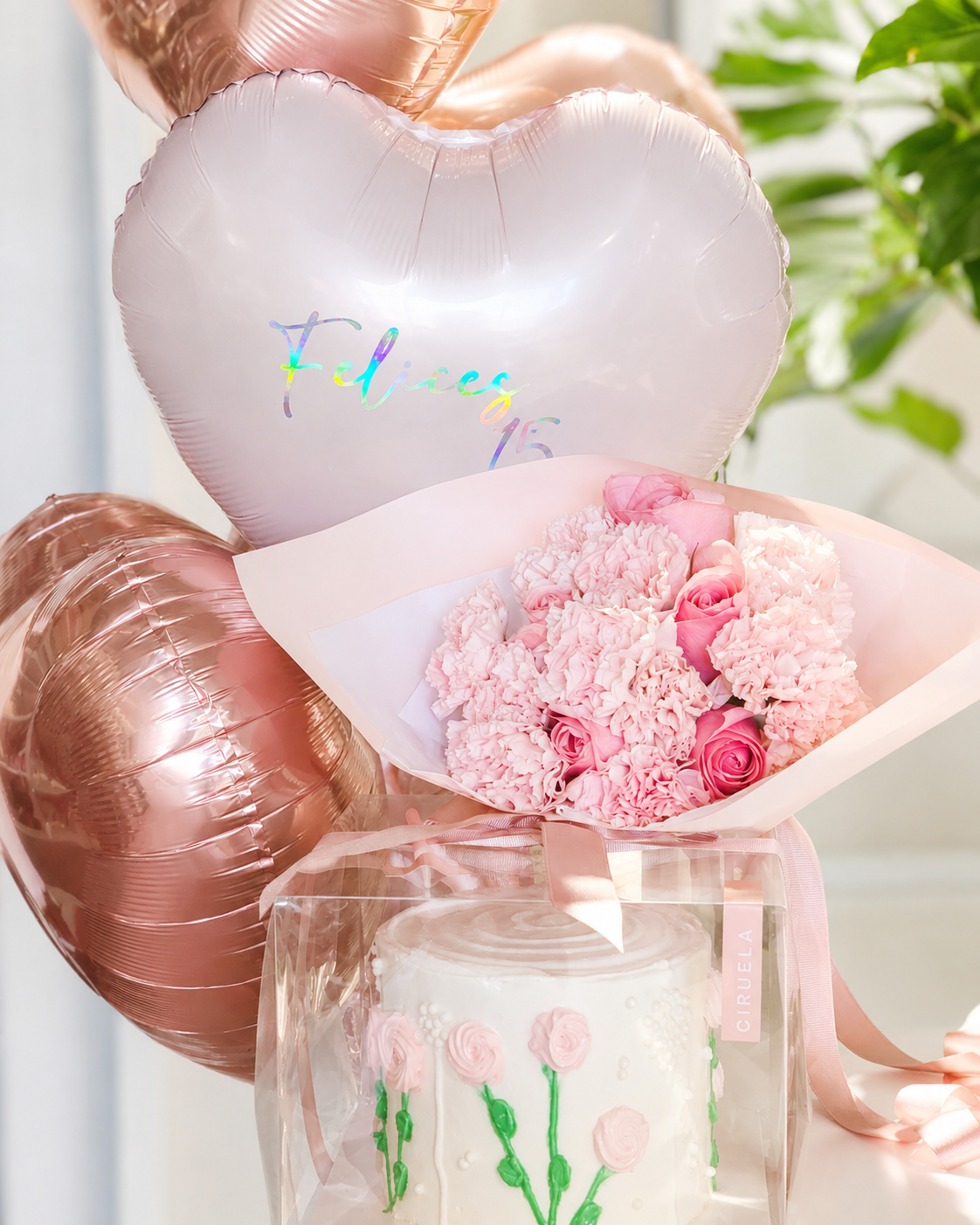BIRTHDAY GIFT’S. Regalo de Cumpleaños. Globos + Flores + Cake