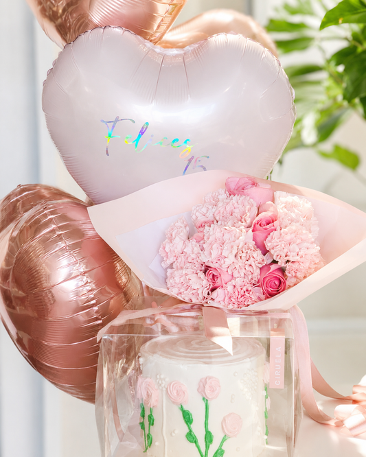 BIRTHDAY GIFT’S. Regalo de Cumpleaños. Globos + Flores + Cake