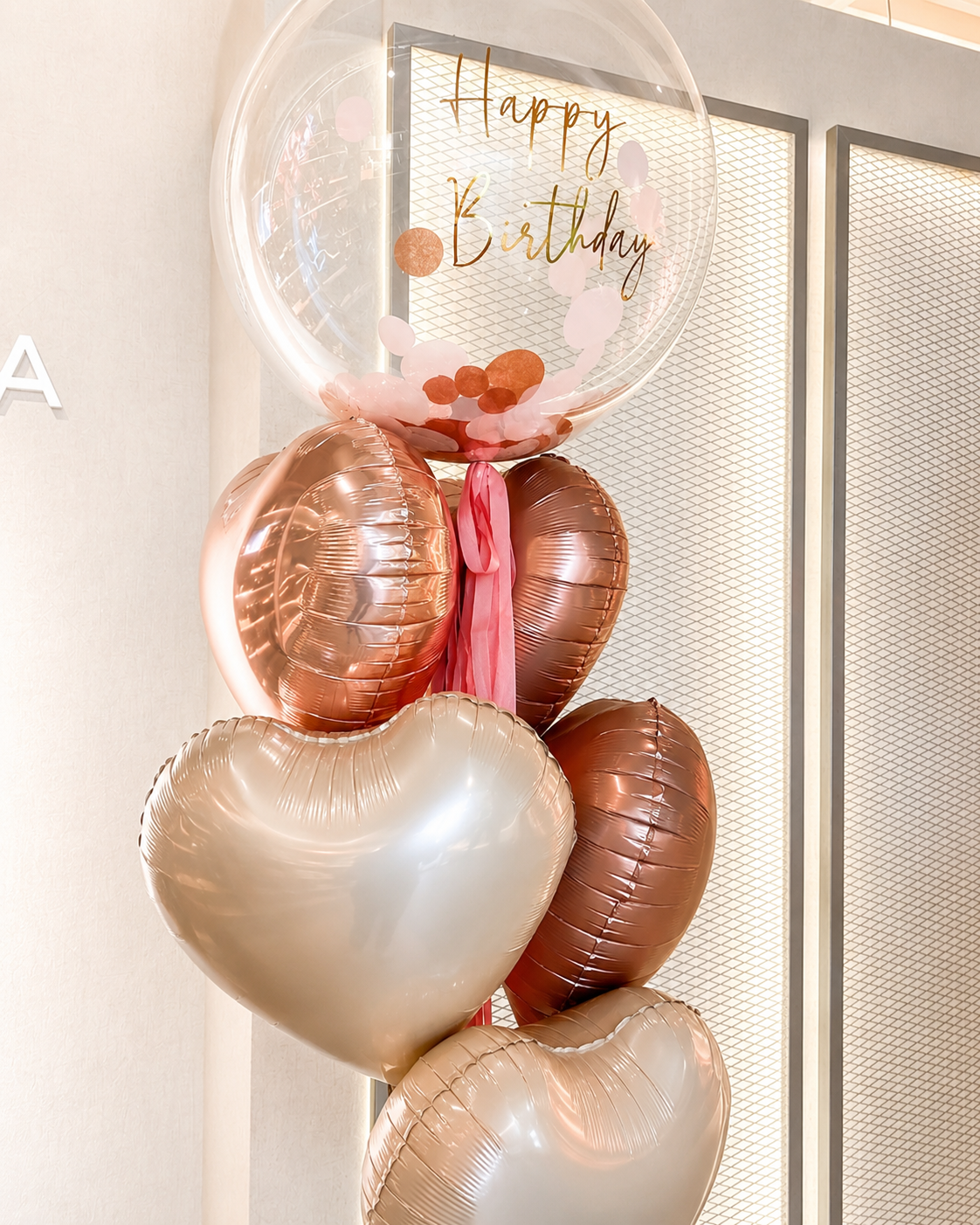 BOUQUET DE GLOBOS Burbuja + Metalizados 18”