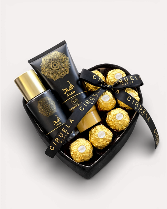 Luxury Heart Gift Box Chocolates & Set Body Splash