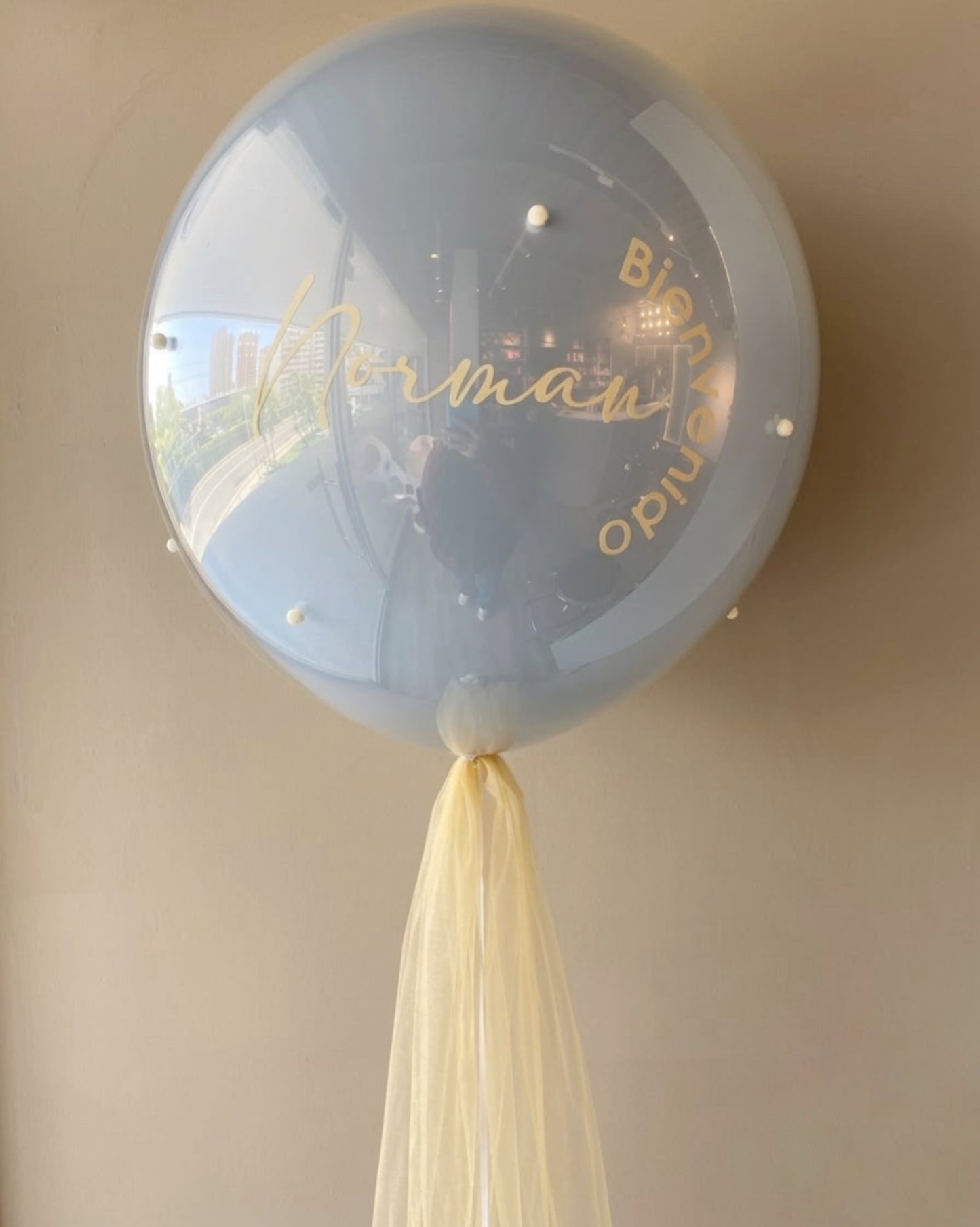 GLOBO BURBUJA PERSONALIZADO  para la Bienvenida de un bebé